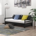 Sofá cama extraíble madera maciza de pino negro 2x(90x200) cm