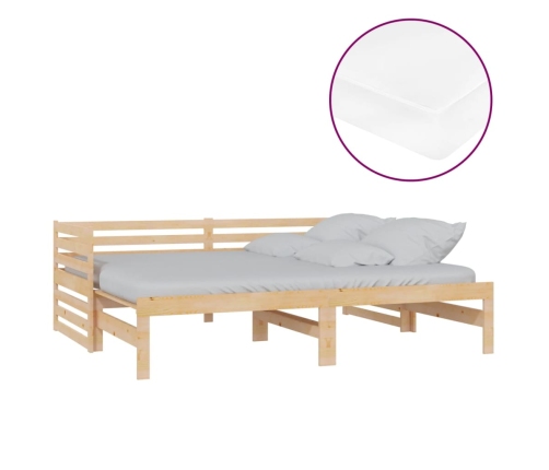 Sofá cama extraíble madera maciza de pino 2x(90x200) cm