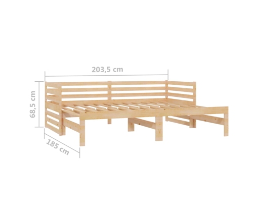 Sofá cama extraíble madera maciza de pino 2x(90x200) cm