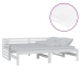Sofá cama extraíble madera maciza de pino blanco 2x(90x200) cm