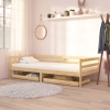 Sofá cama con cajones madera de pino maciza 90x200 cm