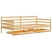 Sofá cama con cajones madera de pino maciza 90x200 cm