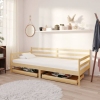 vidaXL Sofá cama con cajones madera de pino maciza 90x200 cm