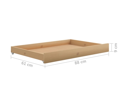 vidaXL Sofá cama con cajones madera pino maciza miel 90x200 cm