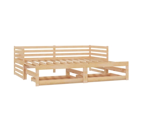 Sofá cama extraíble madera maciza de pino 2x(90x200) cm