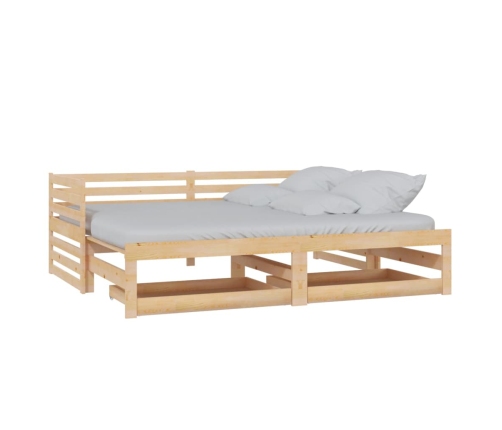 Sofá cama extraíble madera maciza de pino 2x(90x200) cm