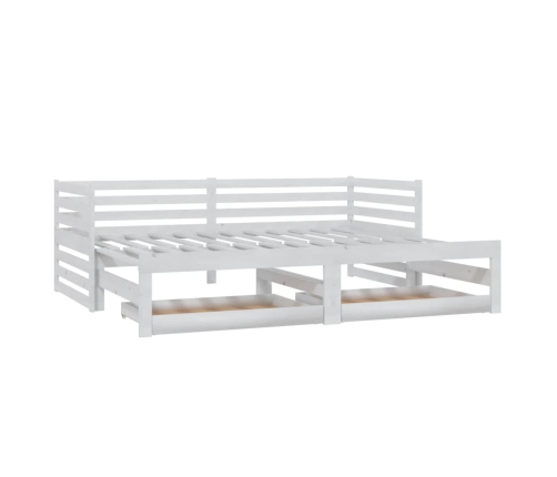 Sofá cama extraíble madera maciza de pino blanco 2x(90x200) cm