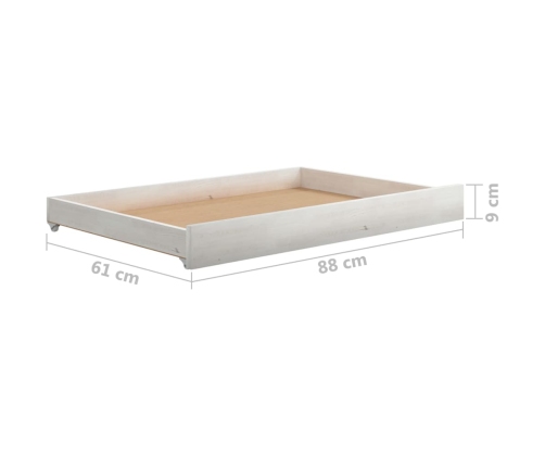 Sofá cama extraíble madera maciza de pino blanco 2x(90x200) cm