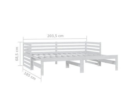 Sofá cama extraíble madera maciza de pino blanco 2x(90x200) cm