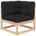 Juego de muebles de jardín 9 pzas y cojines madera maciza pino