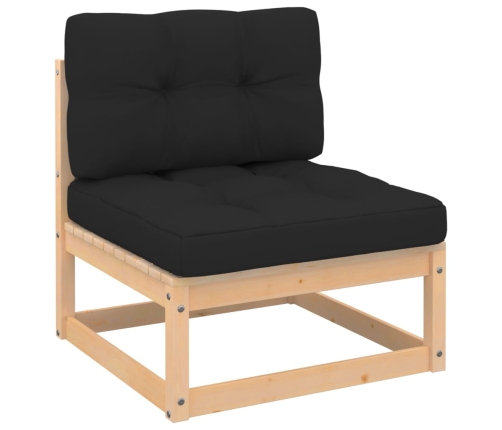 Muebles de jardín 8 pzas y cojines madera maciza pino
