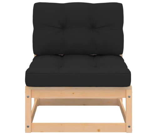 Muebles de jardín 8 pzas y cojines madera maciza pino