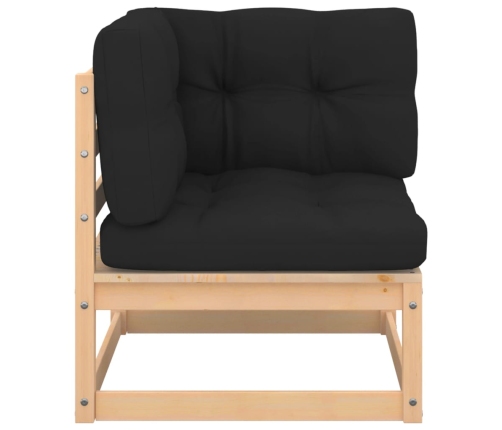 Muebles de jardín 8 pzas y cojines madera maciza pino