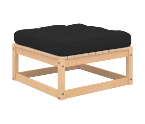 Juego de muebles de jardín 5 pzas y cojines madera maciza pino