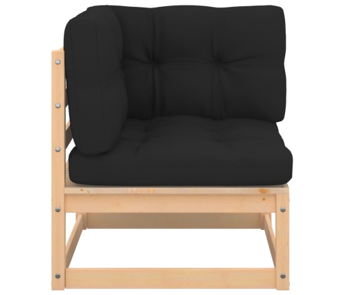 Juego de muebles de jardín 5 pzas y cojines madera maciza pino