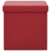 Taburete de almacenaje plegable 2 uds rojo vino tinto PVC