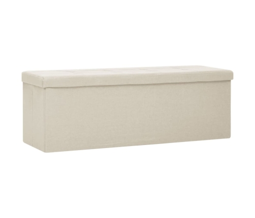 Banco de almacenamiento plegable lino sintético crema blanco