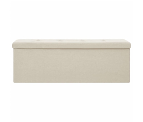 Banco de almacenamiento plegable lino sintético crema blanco