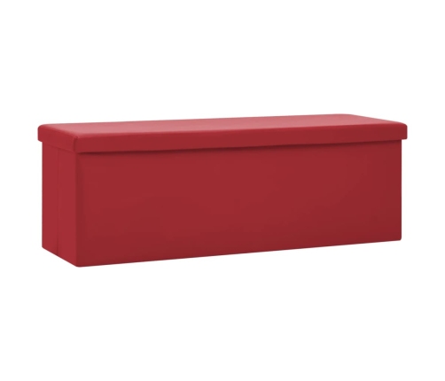 Banco con almacenaje plegable rojo vino tinto PVC