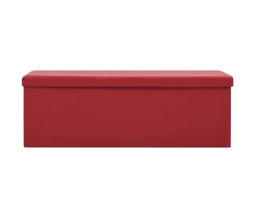 Banco con almacenaje plegable rojo vino tinto PVC