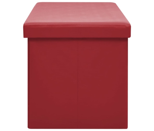 Banco con almacenaje plegable rojo vino tinto PVC