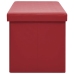 Banco con almacenaje plegable rojo vino tinto PVC