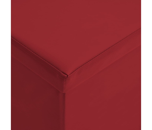 Banco con almacenaje plegable rojo vino tinto PVC