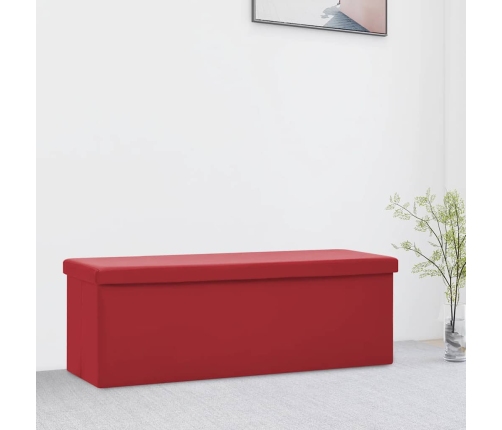 Banco con almacenaje plegable rojo vino tinto PVC