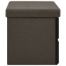 Banco de almacenaje plegable lino sintético marrón 76x38x38 cm