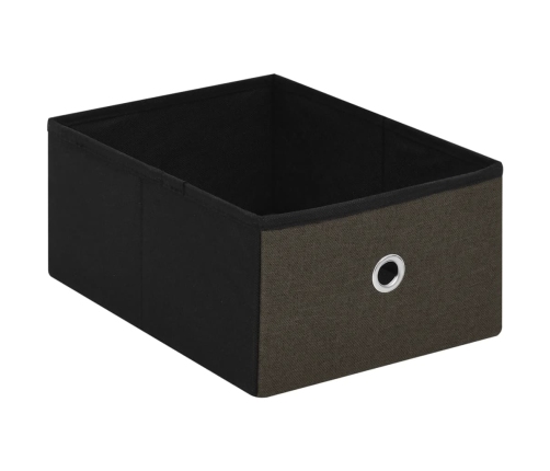 Banco de almacenaje plegable lino sintético marrón 76x38x38 cm