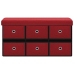 Banco almacenaje plegable lino sintético rojo tinto 76x38x38 cm