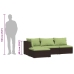 Set muebles de jardín 4 piezas y cojines ratán sintético marrón