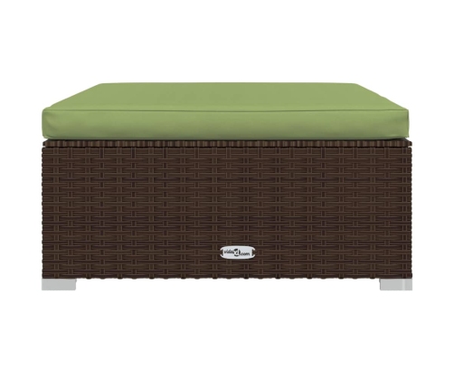 Set muebles de jardín 4 piezas y cojines ratán sintético marrón