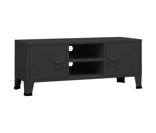 Mueble de TV industrial metal negro 105x35x42 cm