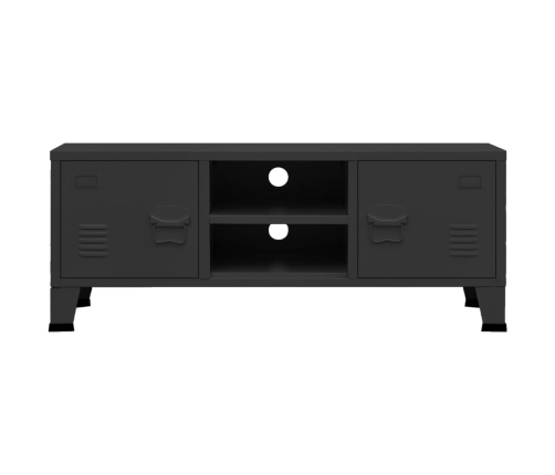 Mueble de TV industrial metal negro 105x35x42 cm