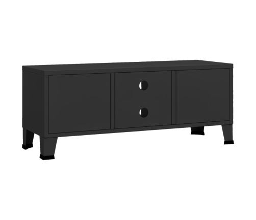 Mueble de TV industrial metal negro 105x35x42 cm