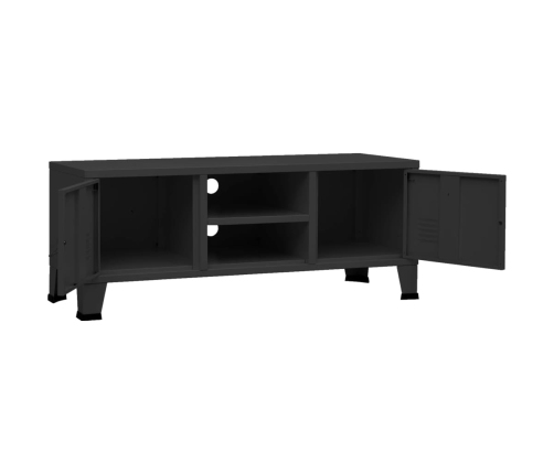 Mueble de TV industrial metal negro 105x35x42 cm