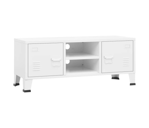 Mueble de TV industrial metal blanco 105x35x42 cm