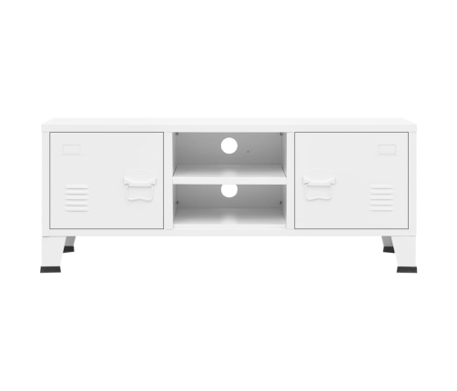 Mueble de TV industrial metal blanco 105x35x42 cm