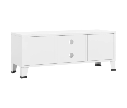 Mueble de TV industrial metal blanco 105x35x42 cm