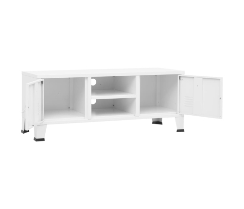 Mueble de TV industrial metal blanco 105x35x42 cm