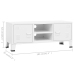 Mueble de TV industrial metal blanco 105x35x42 cm