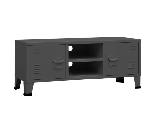 Mueble de TV industrial metal antracita 105x35x42 cm