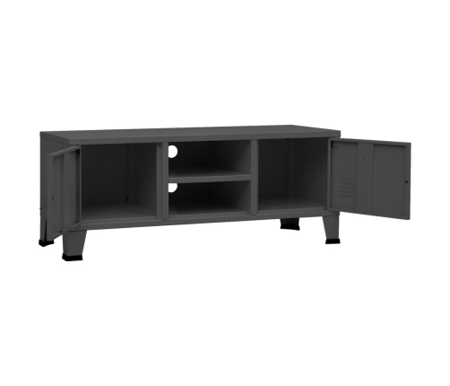 Mueble de TV industrial metal antracita 105x35x42 cm