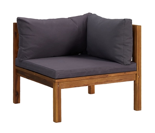 Muebles de jardín 7 pzas cojines madera maciza de acacia