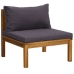 Muebles de jardín 7 pzas cojines madera maciza de acacia
