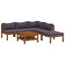 Muebles de jardín 6 pzas cojines madera maciza de acacia