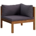 Muebles de jardín 3 pzas cojines madera maciza de acacia