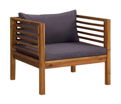 Muebles de jardín 7 pzas cojines madera maciza de acacia