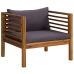 Muebles de jardín 7 pzas cojines madera maciza de acacia
